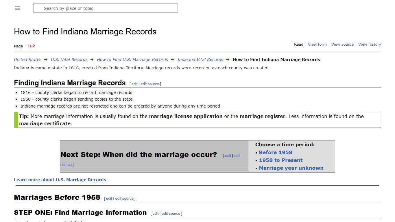 How to Find Indiana Marriage Records • FamilySearch